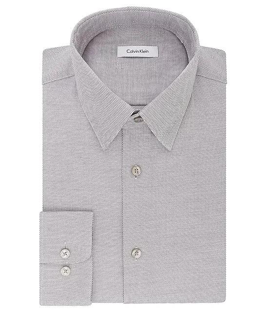 Men's Dress Shirt Regular Fit Non Iron Stretch Solid