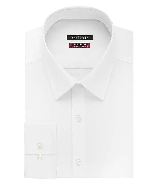 Men's Dress Shirt Slim Fit Flex Collar Stretch Solid