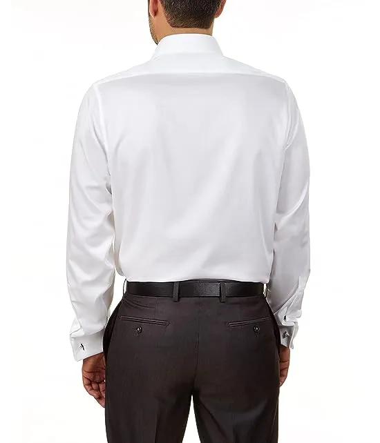 Men's Dress Shirt Slim Fit Non Iron Herringbone French Cuff