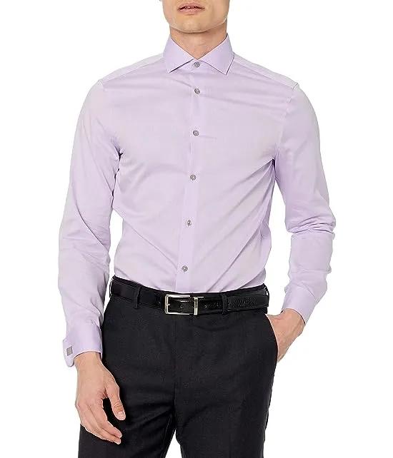 Men's Dress Shirt Slim Fit Non Iron Solid French Cuff