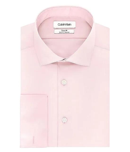 Men's Dress Shirt Slim Fit Non Iron Solid French Cuff