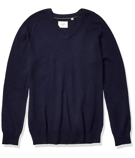 Men's Extrafine Merino Wool Cashmere Pullover V-Neck Sweater