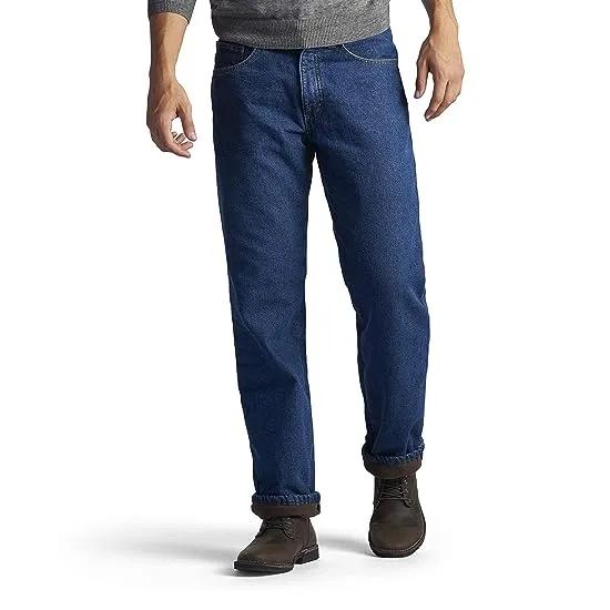 Men's Fleece and Flannel Lined Relaxed-Fit Straight-Leg Jeans