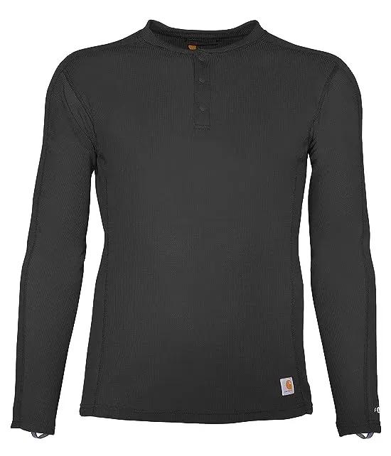Men's Force Midweight Classic Henley Thermal Base Layer Long Sleeve Shirt