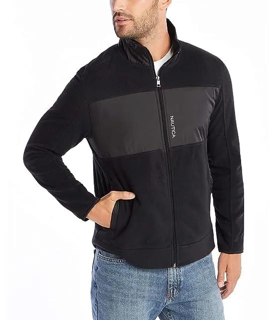 Men's Full-Zip Mock Neck Fleece Sweatshirt