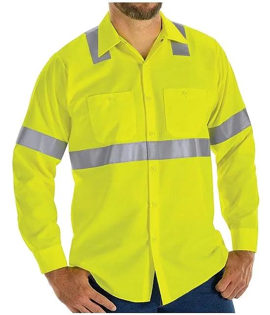 Men's Hi-Visibility Short Sleeve Color Block Ripstop Work Shirt-Type R, Class 2