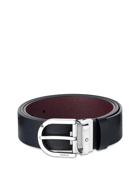 Men's Horseshoe Buckle Reversible Leather Belt