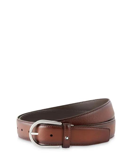 Men's Horseshoe Shiny & Matte Stainless Steel Pin Buckle Belt