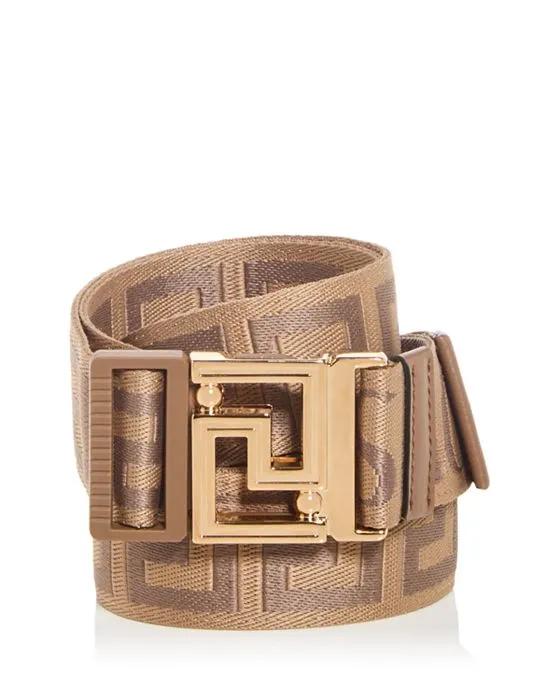 Men's Jacquard Greca Print Reversible Belt