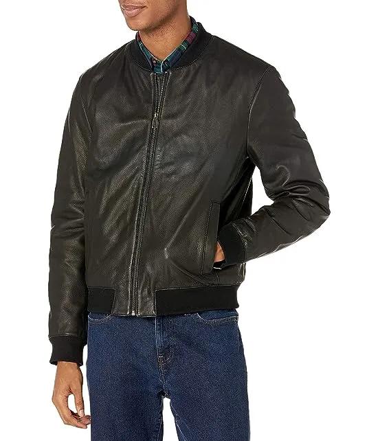 Men's Leather Quilted Lined Varsity Jacket