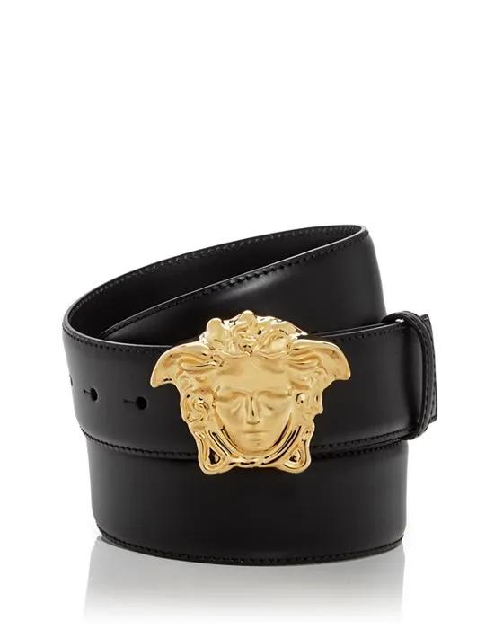 Men's Medusa Buckle Leather Belt