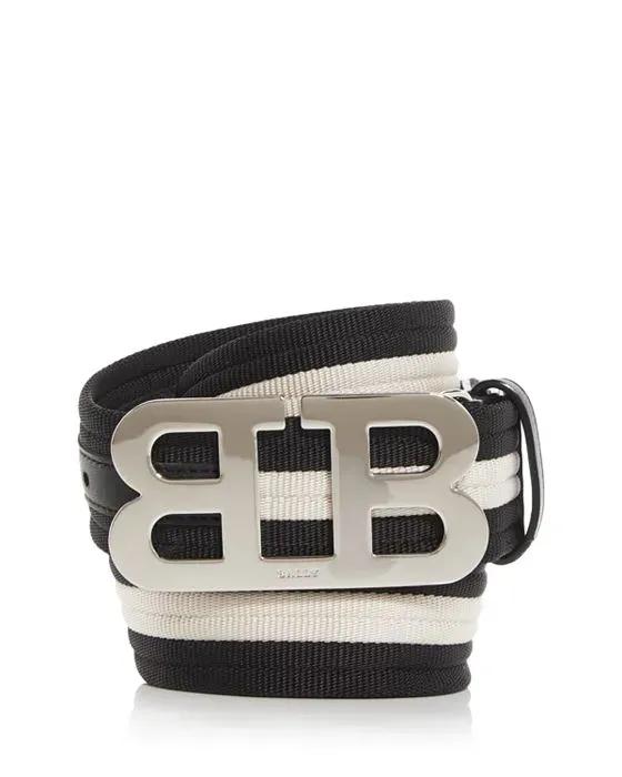 Men's Mirror B Striped Belt 