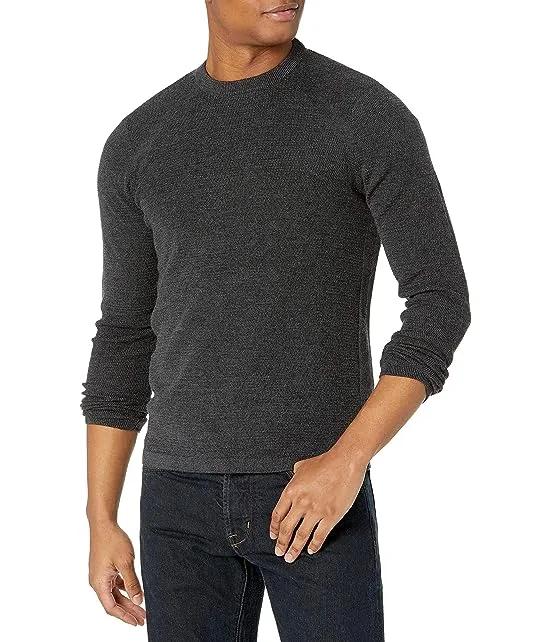 Men's Motion Textured Merino Wool Blend Crew Neck Sweater