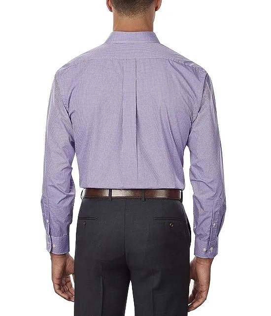 Men's Regular Fit Gingham Button Down Collar Dress Shirt