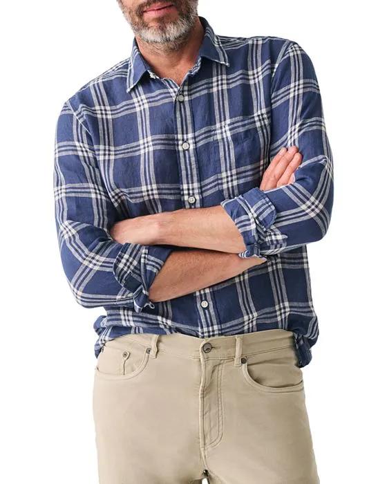 Men's Regular Fit Laguna Plaid Linen Shirt