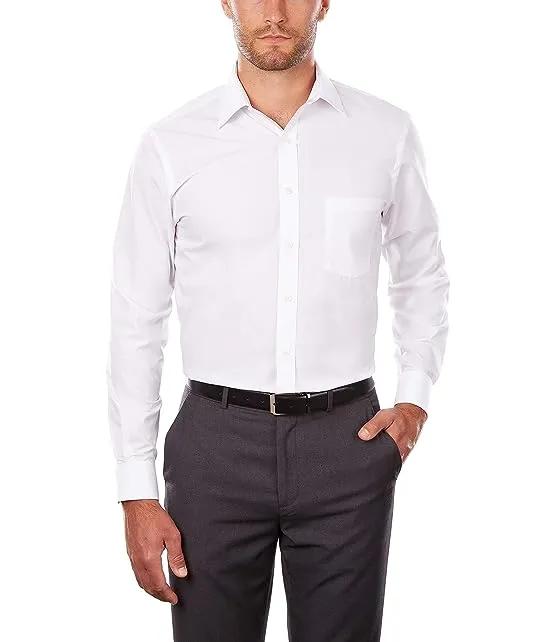 Men's Regular Fit Poplin Solid Spread Collar Dress Shirt
