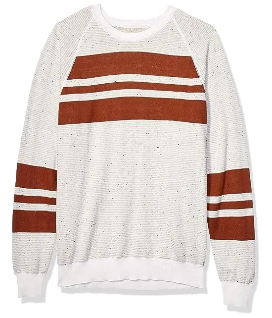 Men's Reversible Cotton Silk Long Sleeve Crew Neck Sweater