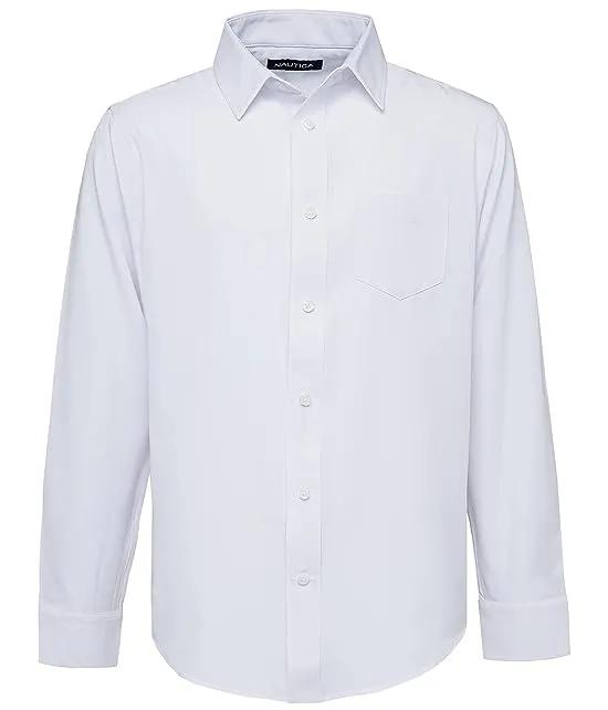 Men's School Uniform Long Sleeve Performance Oxford Button-Down Shirt