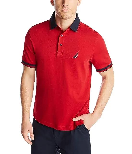 Men's Short Sleeve 100% Cotton Tipped Polo Shirt