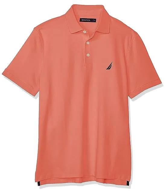 Men's Short Sleeve Solid Stretch Cotton Pique Polo Shirt