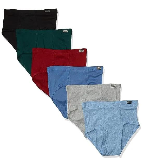 Men's Tagless Assorted Briefs with Fabric-Covered Waistband