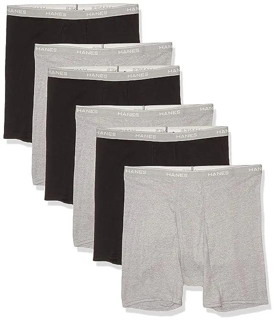 Men's Tagless Boxer Briefs with Fabric-Covered Waistband-Multiple Packs Available