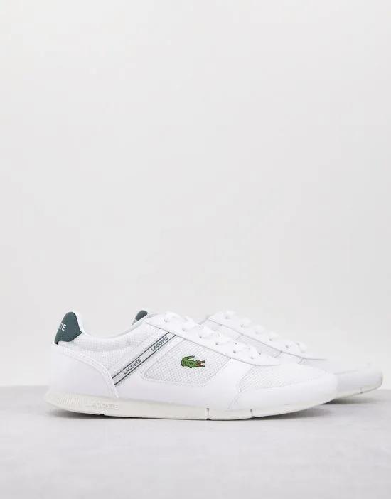 menerva sport sneakers in white/dark green