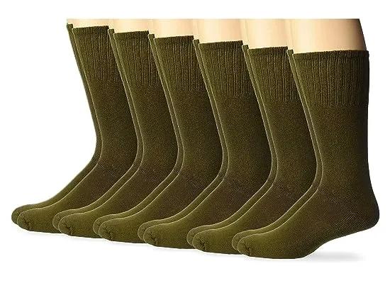 Mens Military Uniform All Season Rib Top Crew Boot Socks 6 Pack