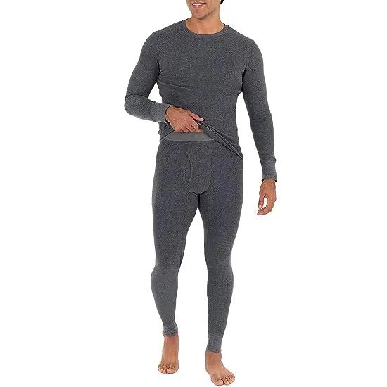 Mens Recycled Waffle Thermal Underwear Set (Top and Bottom)