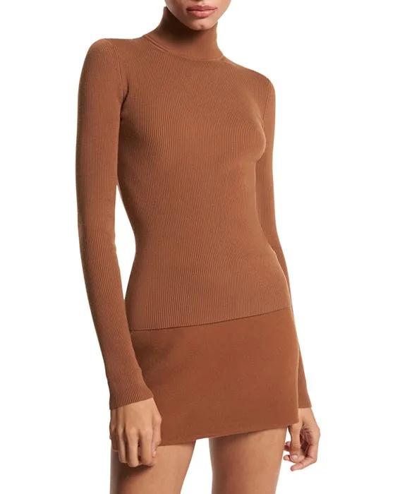 Merino Wool Ribbed Turtleneck Sweater