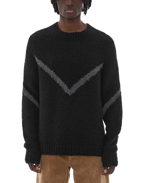 Merino Wool Textured Crewneck Sweater