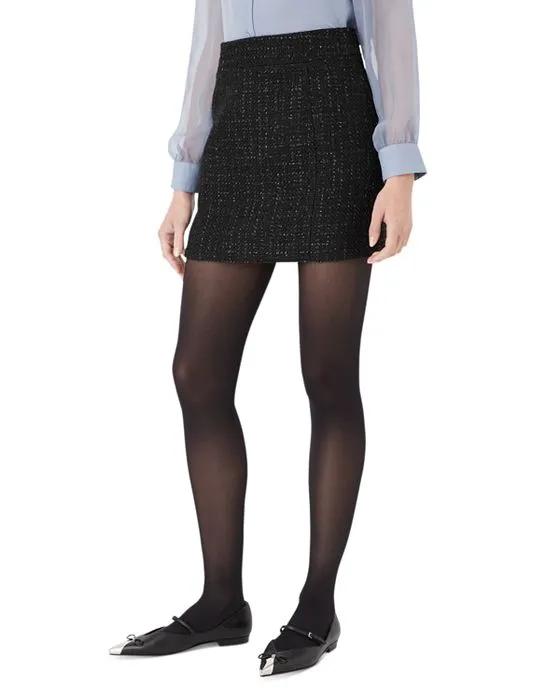 Metallic Threaded Tweed Skirt