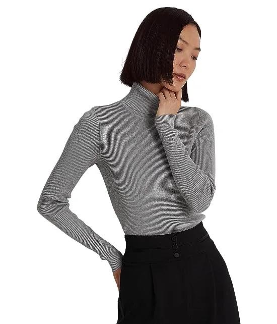 Metallic Turtleneck Sweater