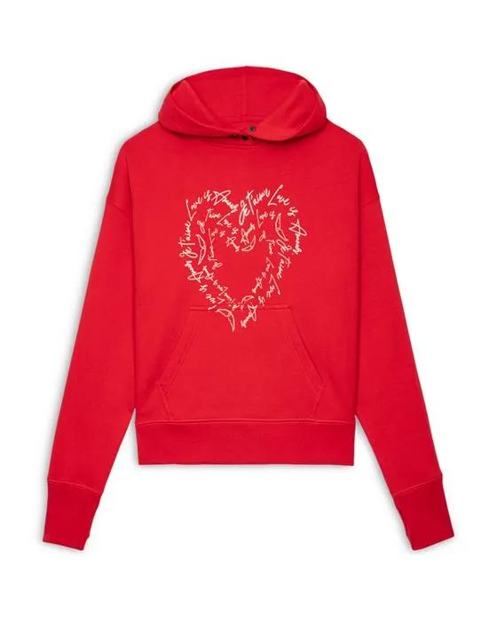Mia Embellished Heart Graphic Hoodie
