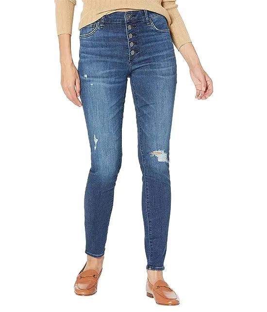 Mia High-Rise Skinny-Button Fly in Keep