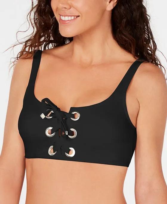 Michael Kors Lace-Up Bikini Top