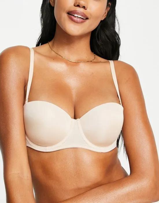 Michelle strapless bandeau bra with removable straps in beige