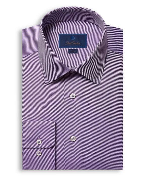 Micro Stripe Royal Twill Trim Fit Dress Shirt