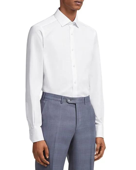 Micro Striped Trecapi Tailored Fit Long Sleeve Shirt