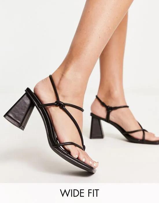 mid heel knot sandals in black