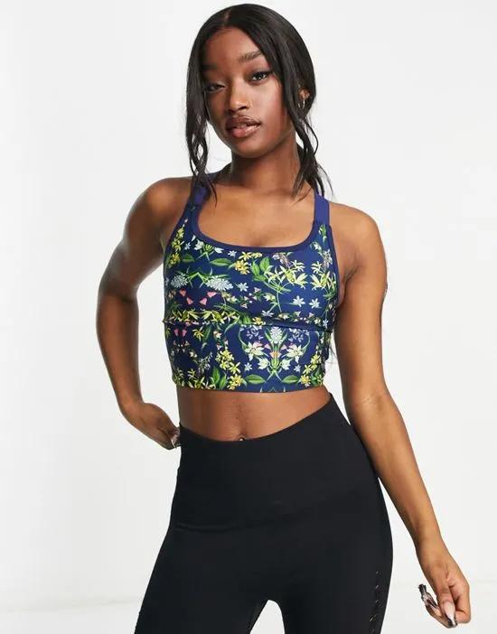 mid impact sports bra in floral print