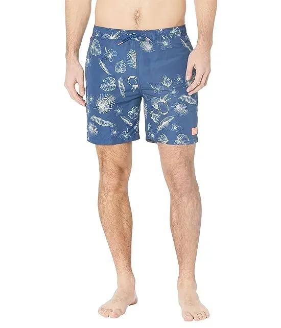 Mid Length Recycled Polyester Printed Swim Shorts