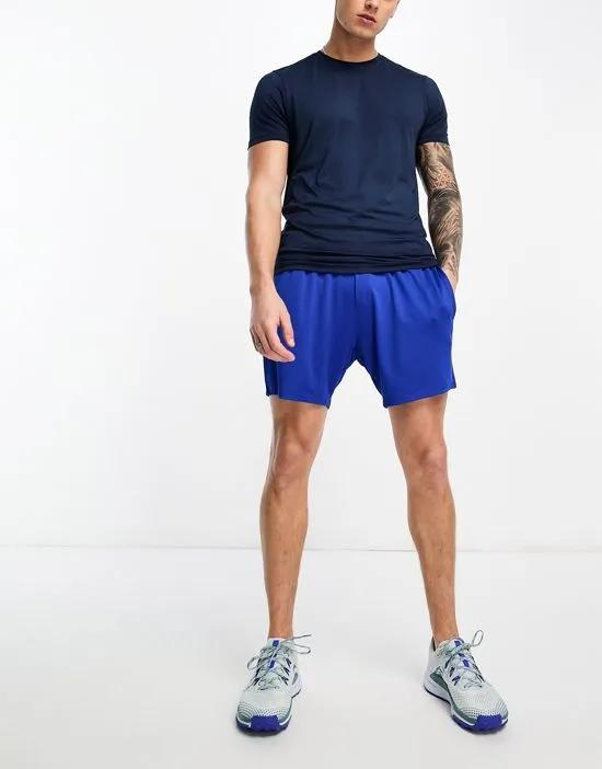 mid length training shorts in mid blue - part of a set