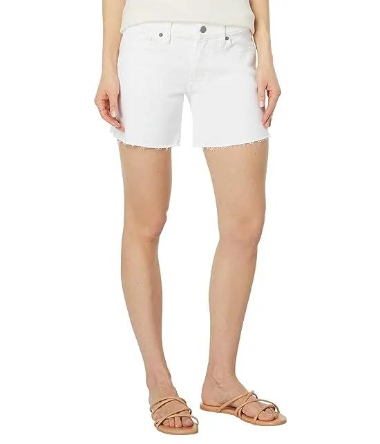 Mid-Rise Ava Denim Shorts in Bright White
