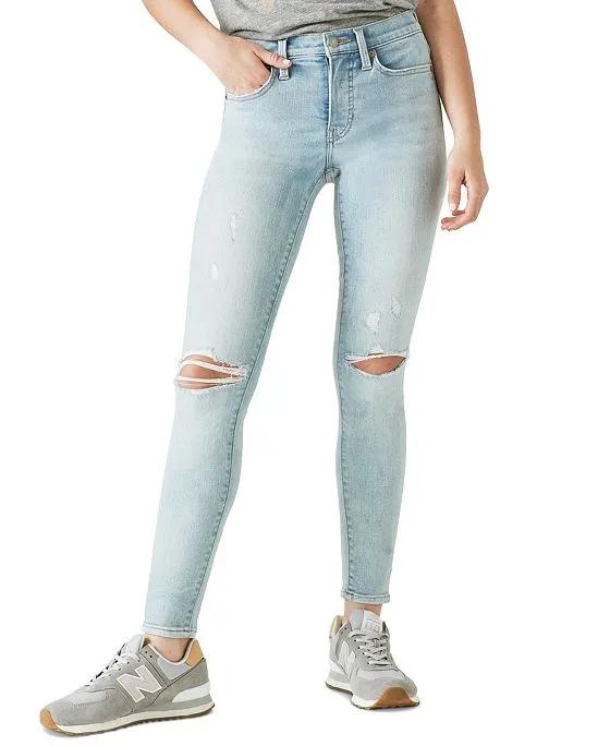 Mid-Rise Ava Ripped Skinny Jeans