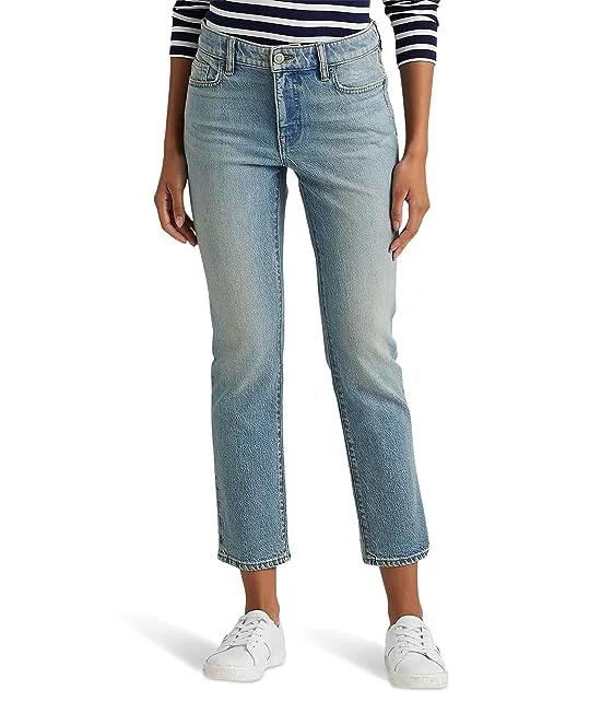 Mid-Rise Straight Ankle Jeans in Salt Creek Wash