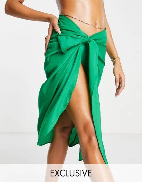 midi sarong in green