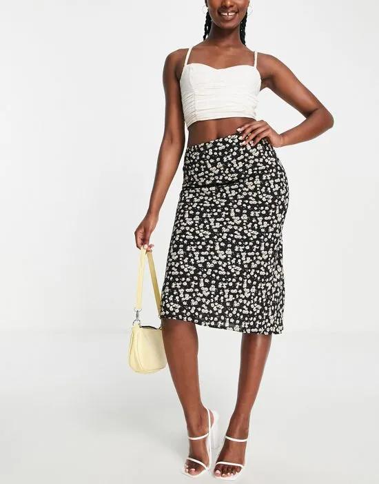 midi skirt in ditsy floral - part of a set
