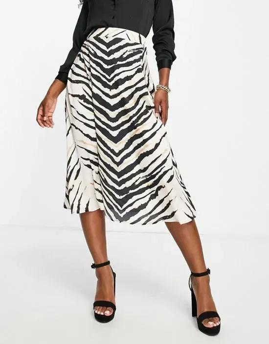midi skirt in zebra print - part of a set