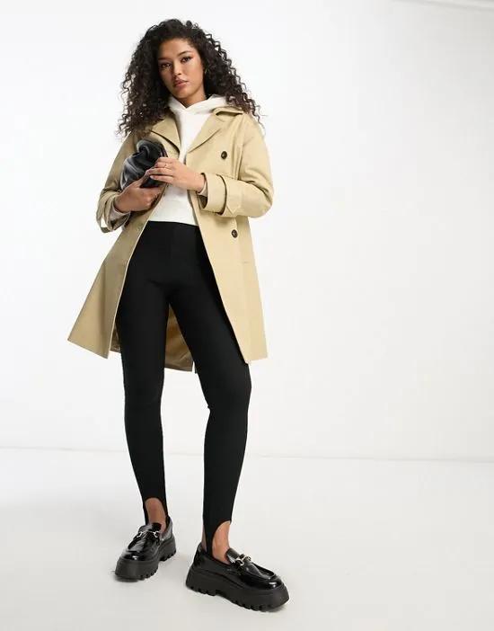 midi trench coat in stone